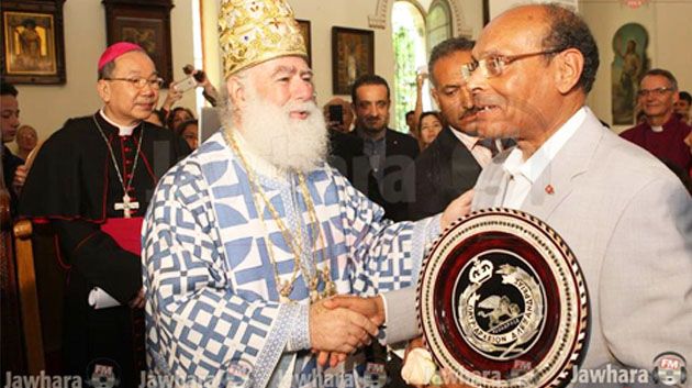 Marzouki assiste à la fête Pentecôte avec les chrétiens orthodoxes de Tunisie