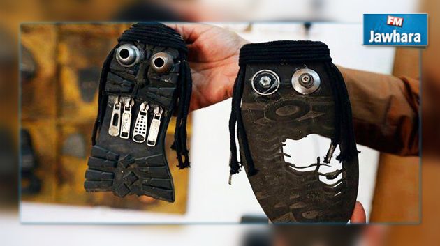 Irak : Un artiste reproduit les visages de djihadistes sur de vieilles chaussures