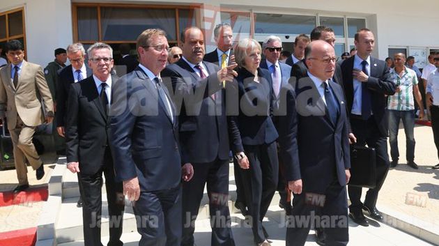 Les ministres de l'Intérieur britannique, allemand et français arrivent à l'aéroport international de Monastir
