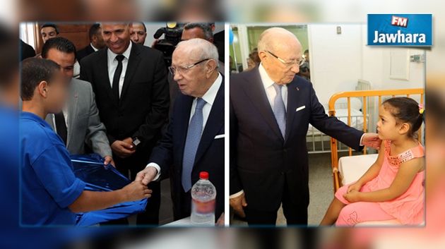 Beji Caied Essebsi en visite à l’hôpital des enfants et le centre de rééducation des mineurs