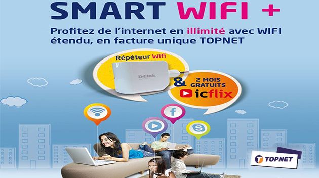 TOPNET lance le SMART WIFI + :L’internet en illimité avec du WIFI étendu