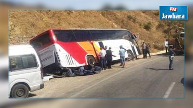 4 blessés dans le dérapage d'un bus à Jendouba