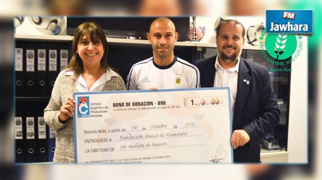 Mascherano fait don d'un million d’œufs aux défavorisés argentins