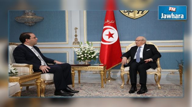 Caïd Essebsi reçoit le chef du gouvernement Youssef Chahed