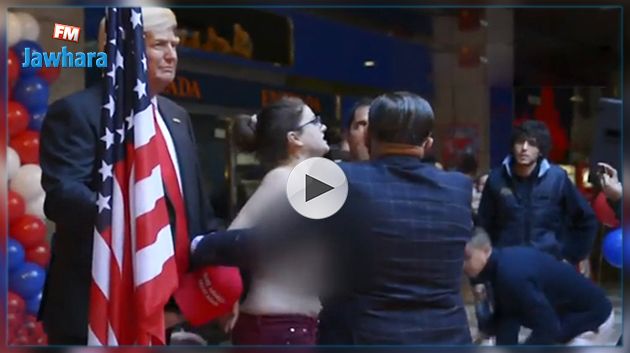 Espagne : Une Femen s'en prend à la statue de cire de Donald Trump