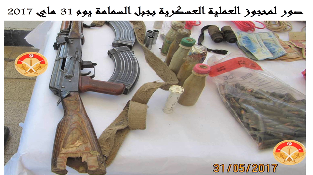 Les armes saisies lors de l'opération militaire de Mont Semmama