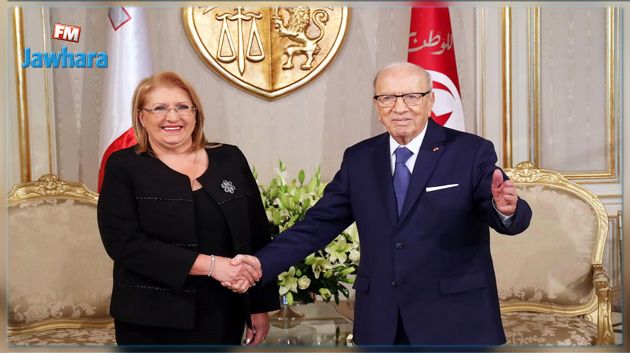 Béji Caïd Essebsi s'entretient avec son homologue maltaise
