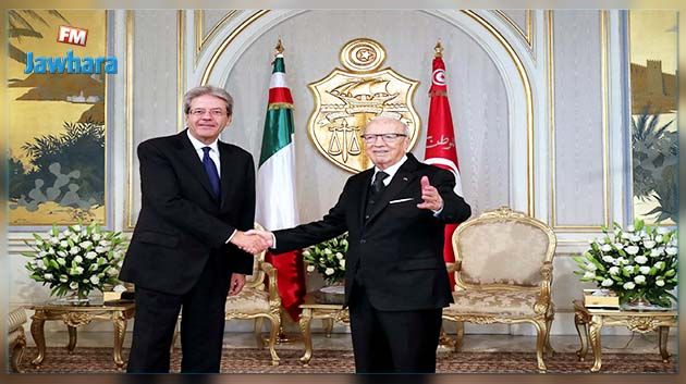 Béji Caïd Essebsi s'entretient avec le Premier ministre italien