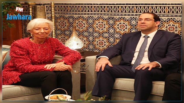 Youssef Chahed s'entretient à Marrakech avec Christine Lagarde 