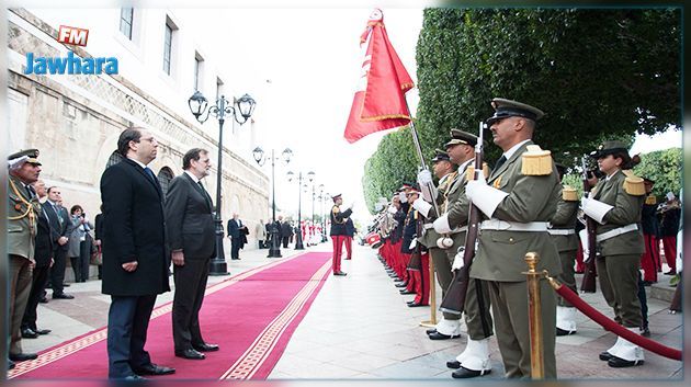Arrivée du Premier ministre espagnol Mariano Rajoy à Tunis