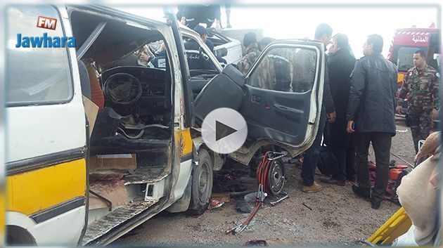 En vidéo, un accident de la route fait un mort et dix blessés à Zaghouan