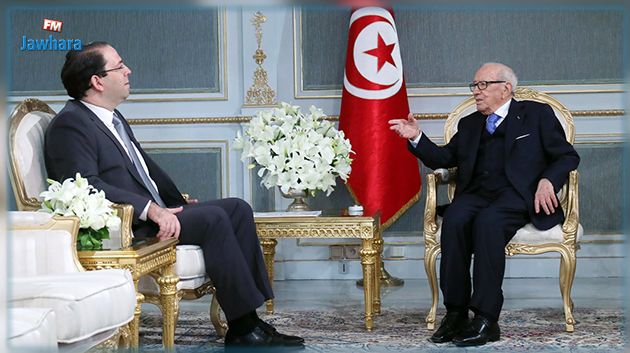 Le président de la république s'entretient avec Chahed sur la situation économique et sociale 