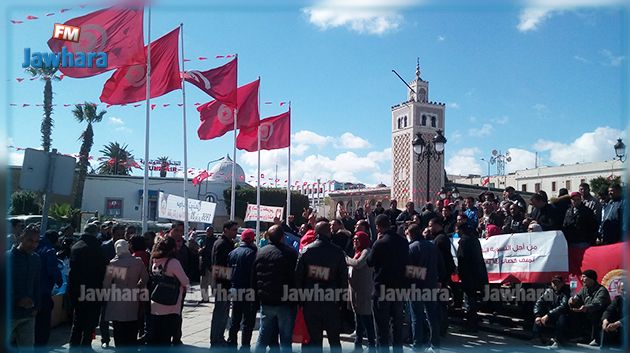 Les ouvriers de chantiers manifestent à la Kasbah
