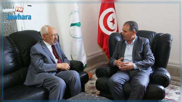 Rencontre entre Rached Ghannouchi et Noureddine Taboubi