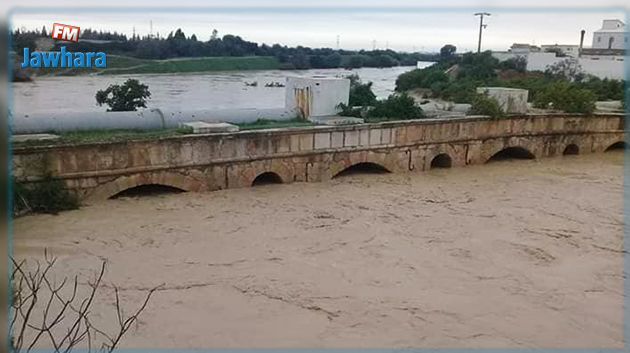 Ben Arous : Hausse du niveau des eaux de l'Oued Meliane à Radès