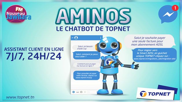 TOPNET lance AMINOS, sa nouvelle plateforme CHATBOT