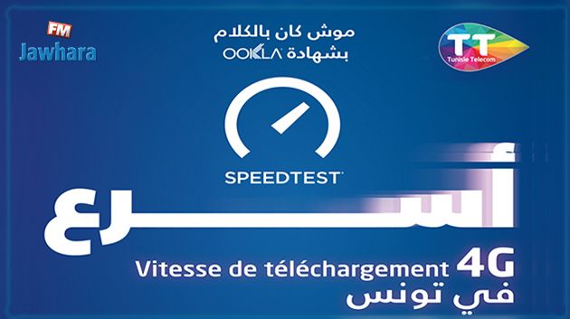 Réseau 4G Tunisie Telecom, passez à la vitesse de téléchargement la plus rapide, vérifiée par Speedtest® de Ookla®