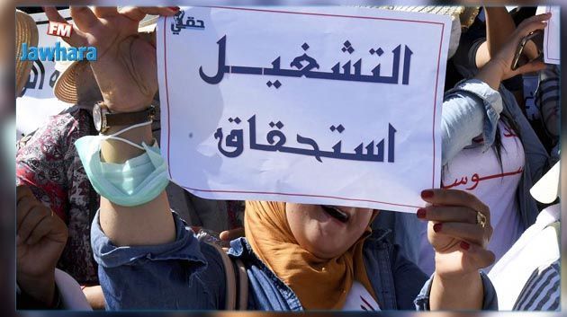 11e anniversaire de la Révolution : Des protestataires réclament leur droit au travail à Sidi Bouzid