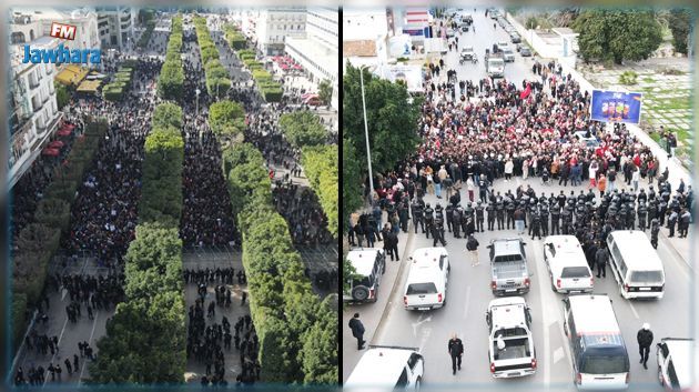 Le ministère de l'Intérieur publie des photos des manifestations du 14 janvier