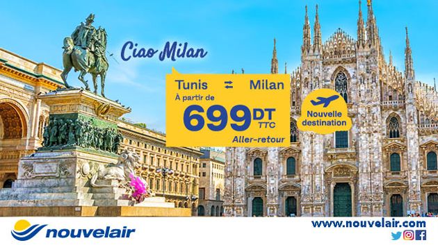 Nouvelair lance un nouveau vol reliant Tunis à Milan