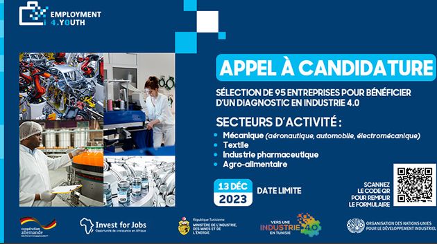 Appel à candidature pour la sélection de 95 entreprises pour bénéficier d’un diagnostic en Industrie 4.0 dans le cadre du projet Employment4Youth  