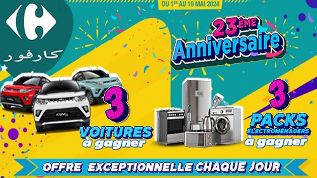 3 voitures et 3 grands packs d’électroménagers sont à gagner, avec plein d'offres exceptionnelles et de surprises chaque jour !