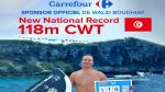 Carrefour Tunisie félicite Walid Boudhiaf pour son nouveau record national à -118 mètres