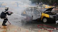 Sousse : Un taxi prend feu sur la route touristique