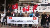 Marche internationale contre les terrorisme: rassemblement des manifestants à Beb Saadoun