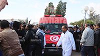 Arrivée des corps des martyrs de la nation à l'hôpital de Ben Guerdane
