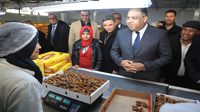 Mohsen Hassan en visite à l'usine d'exportation de datte à El Kalâa Kebira