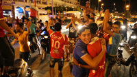 La joie des supporters de l'Etoile du Sahel en plein centre de Sousse