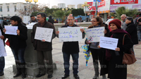 Sit-in de protestation à la place des droits de l'Homme à Sousse