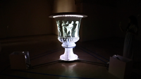 Exposition d'un prototype d'un vase archéologique avec les techniques audiovisuelles de Design Lab