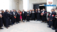 Rassemblement protestataire des avocats devant le tribunal de première instance de Sousse