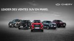 Chery, leader des ventes de SUV, réintègre le Top 5 !